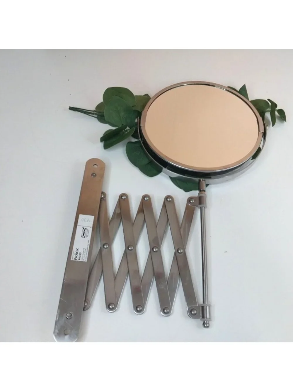 Ikea Fräck Wall-Mounted Extendable Mirror Stainless Steel Modern Design 20325